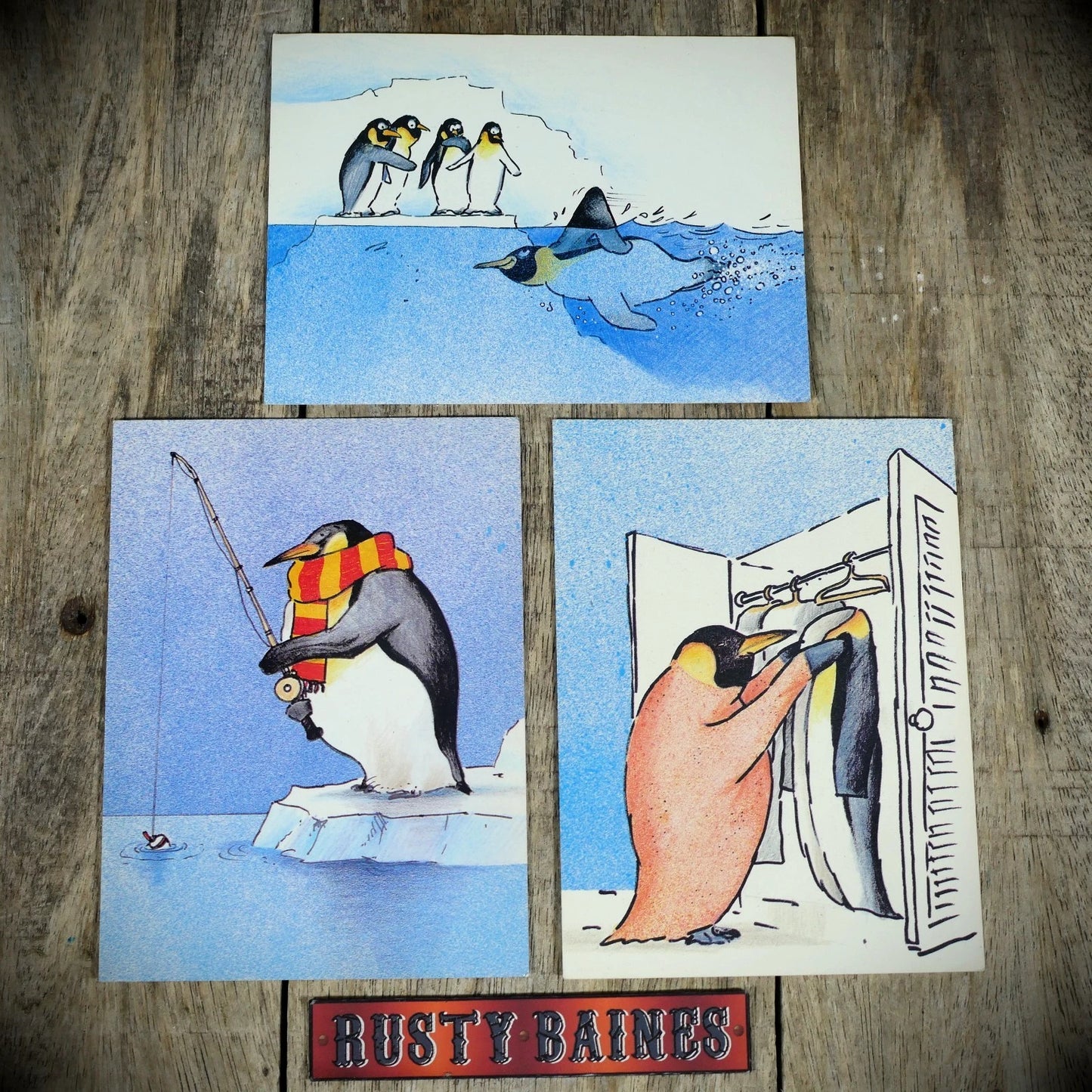Postcard, Athena Art, Penguin Comic, Silvey Jex, Continental size
