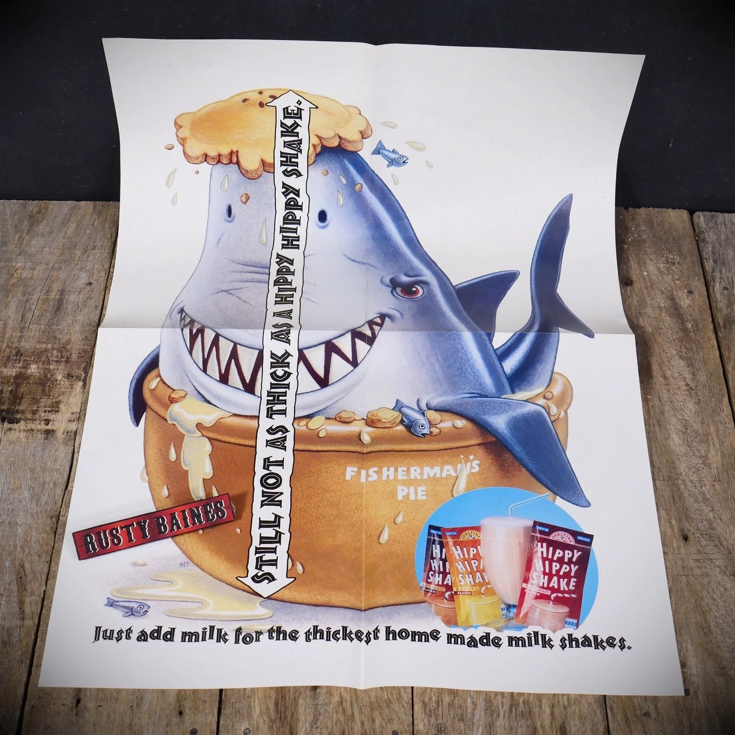 Ovaltine Hippy Hippy Shake Shark Fisherman's Pie, Milk Shake Poster