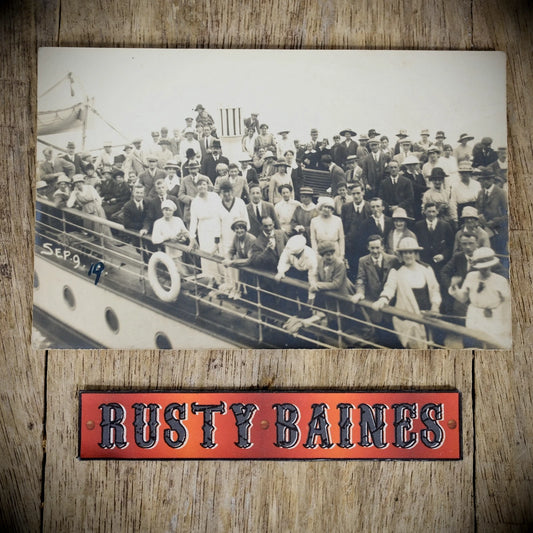 Postcard, Social History Passenger Ferry Group, 1919, Real Photo