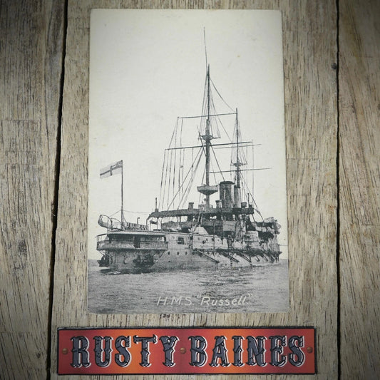 Postcard, HMS Russell, WW1 Battleship, Printed