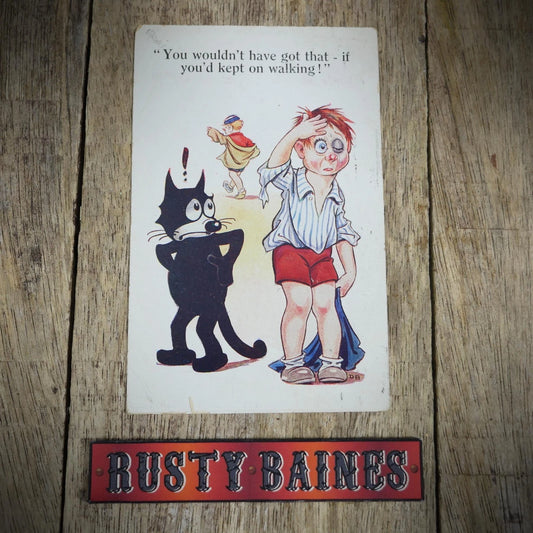 Postcard, Comic, Felix the Cat, Black Eye Boy