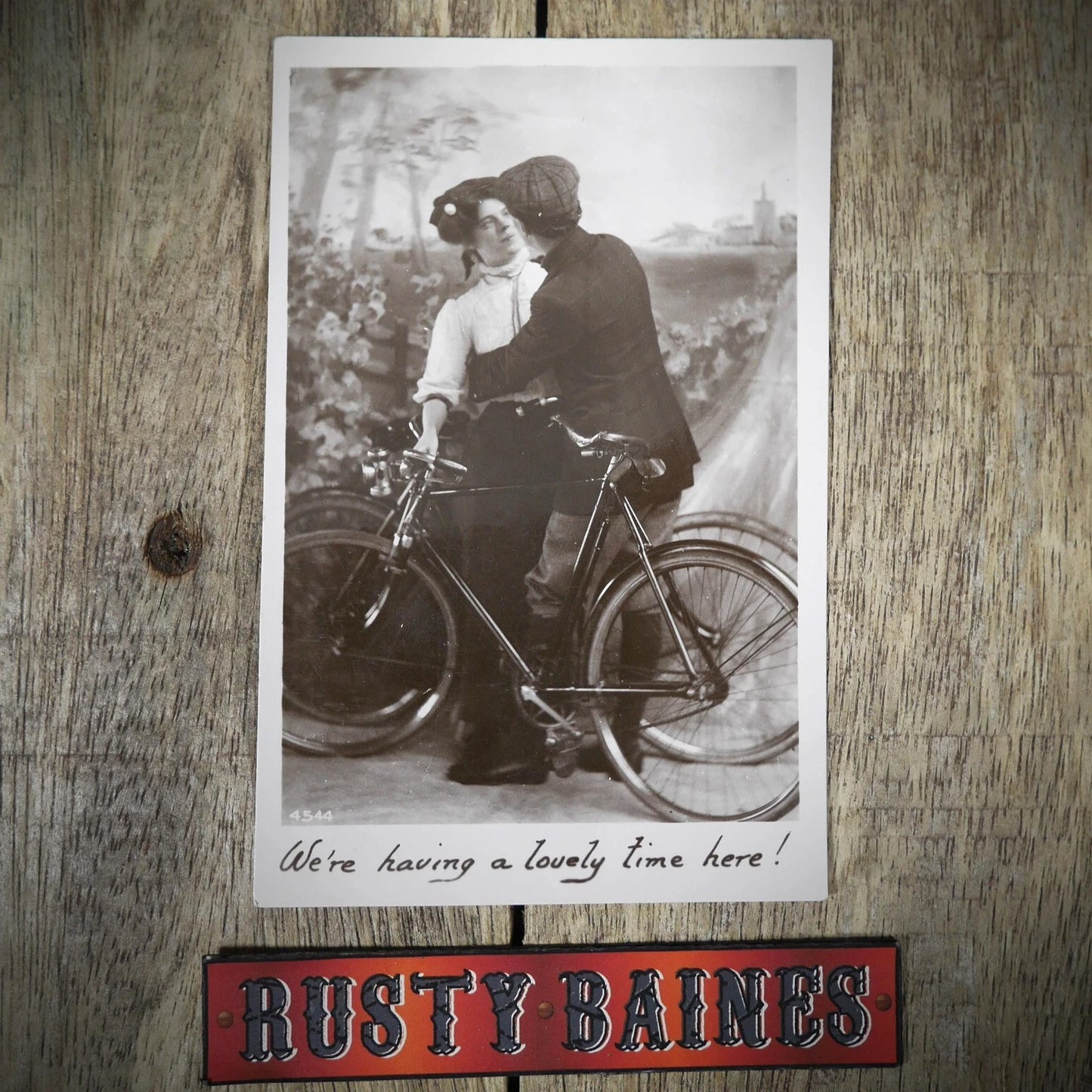 Postcard, Vintage/Antique Bicycle Lovers, Romance, Real Photo