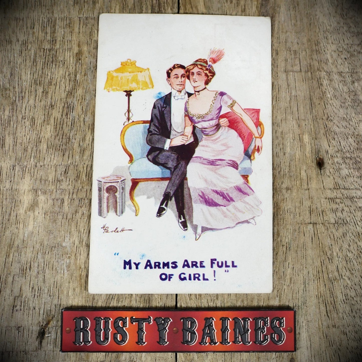 Postcard, Comic, My Arms are Full of Girl, Romance Glamour