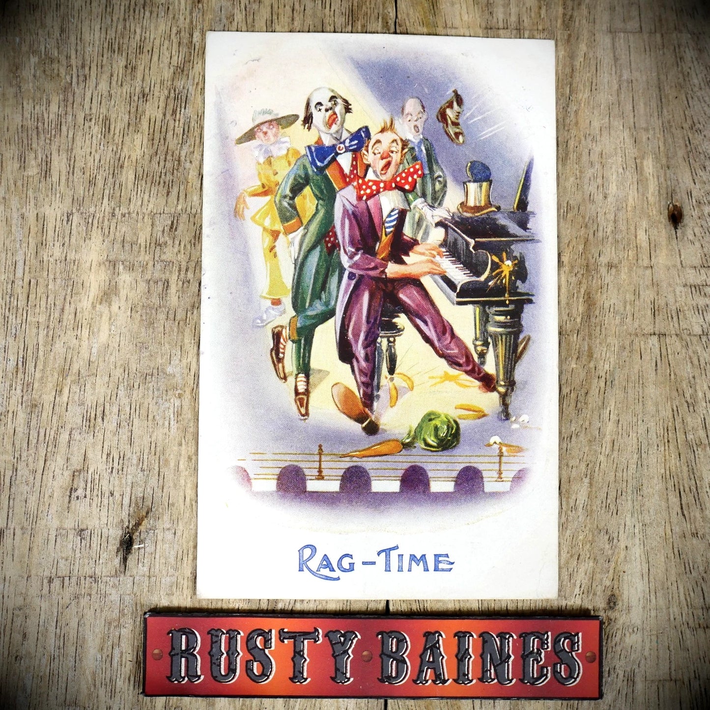 Postcard, Bamforth Comic, Rag-Time Jazz Piano Clowns