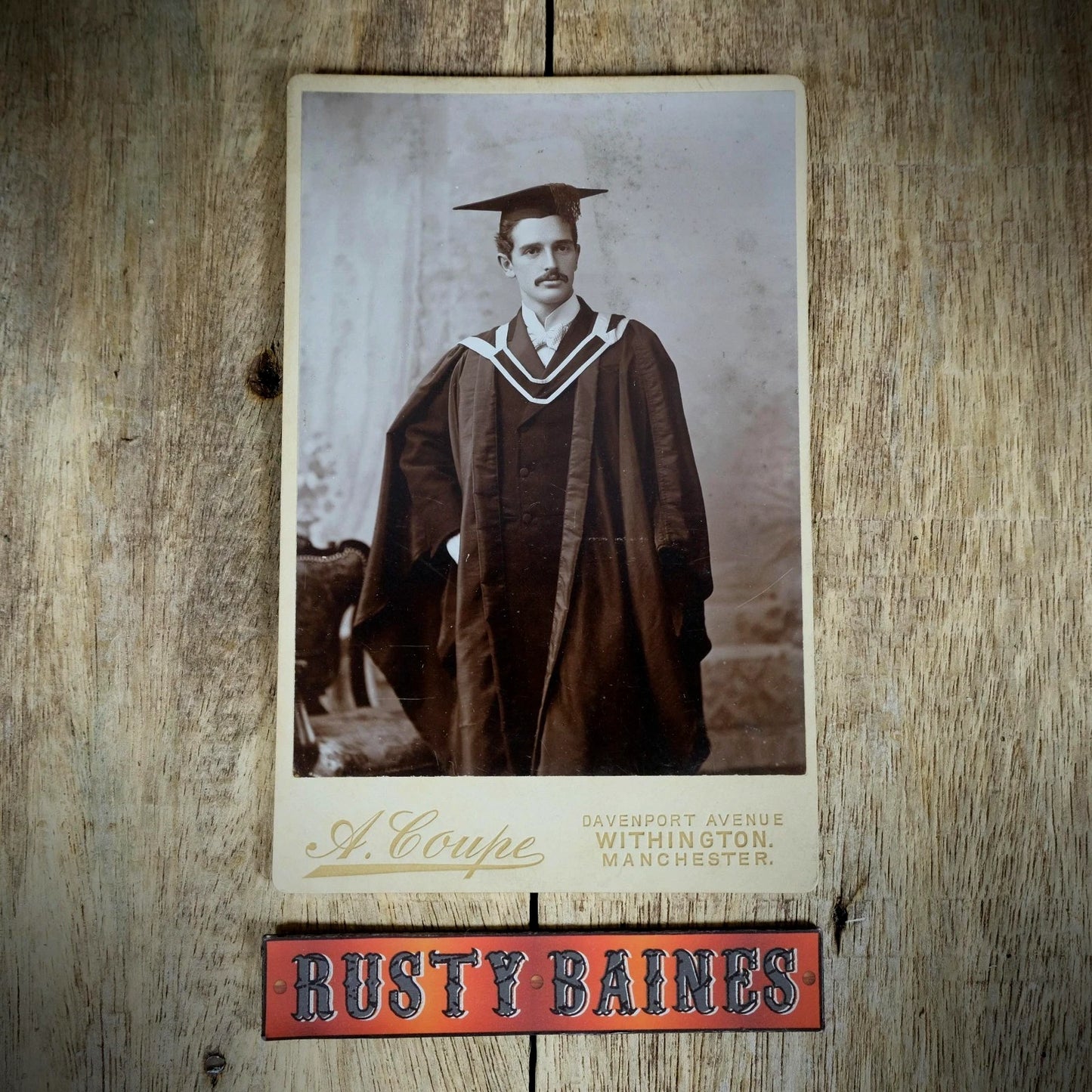 Cabinet Card Victorian Photo, Portrait of Male University Graduate, Withington