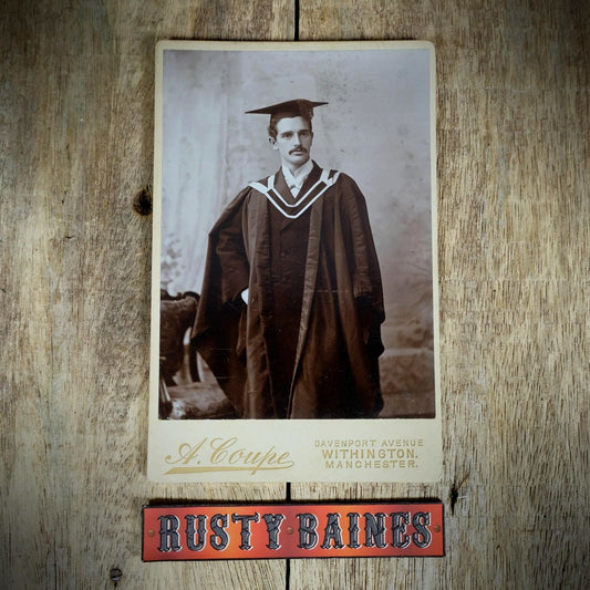 Cabinet Card Victorian Photo, Portrait of Male University Graduate, Withington