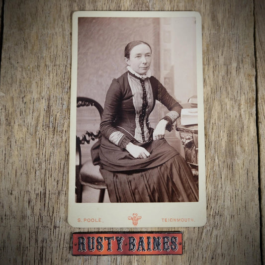 Carte de Visite (CDV) Portrait of Victorian Lady, Dress, Fashion, S Poole, Teignmouth