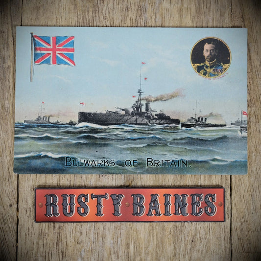 Postcard, Bulwarks of Britain Patriotic Royal Navy King George Printed