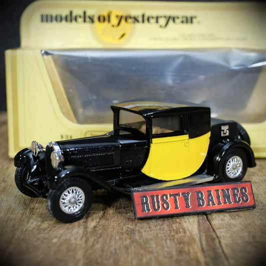 Matchbox Y24 Bugatti T44 1928 Yellow/Black, 1983, Boxed