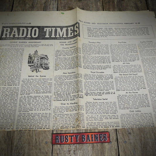 Original Radio Times Newspaper TV Guide February 19-25 1956 Trade Dispute Issue