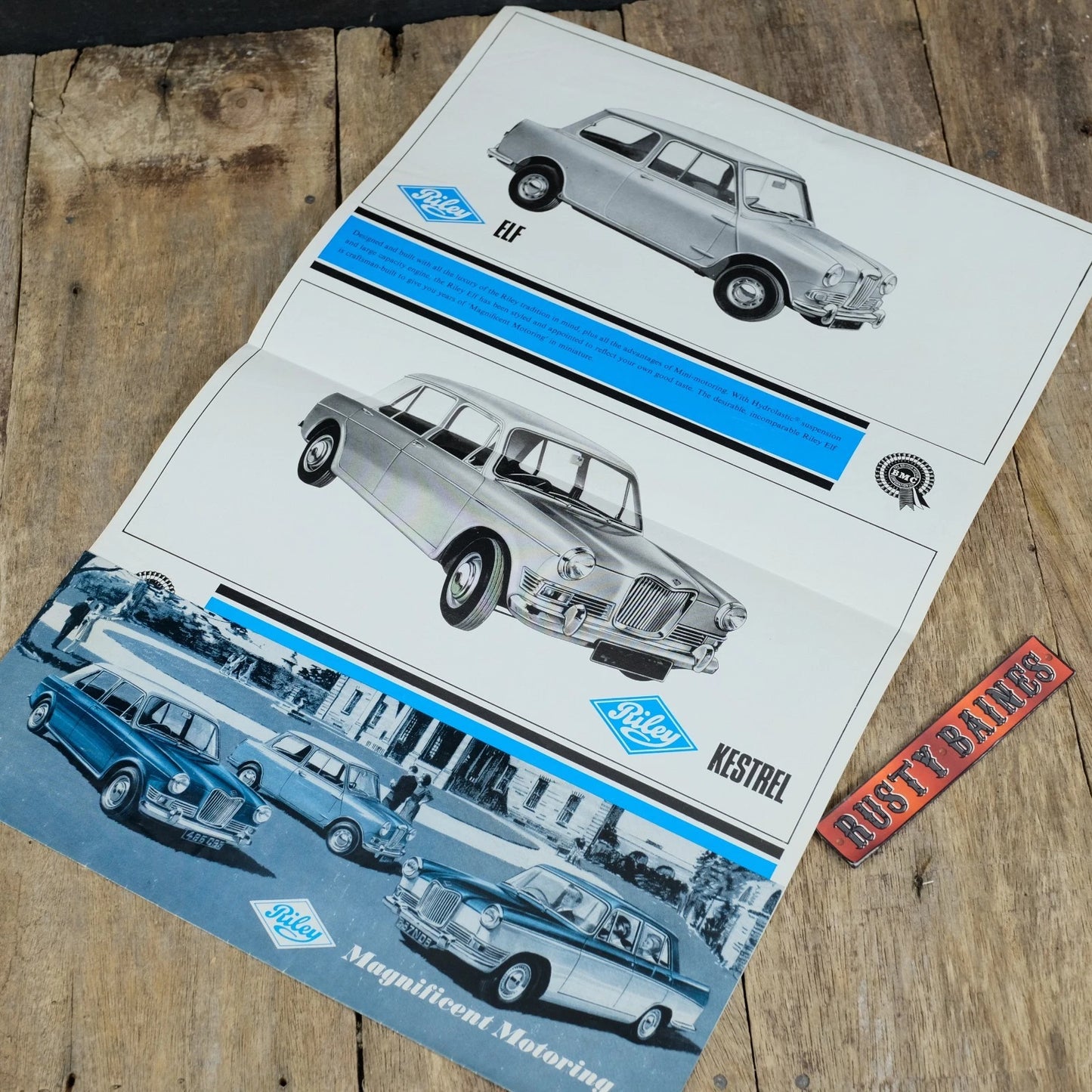 Original Car Brochure, Riley Elf, Kestrel, 4/72, Fold-Out, 1965