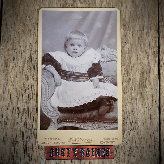 Carte de Visite (CDV) Portrait of Big Eyed Child with Bad Hair Cut, Gough, Coventry