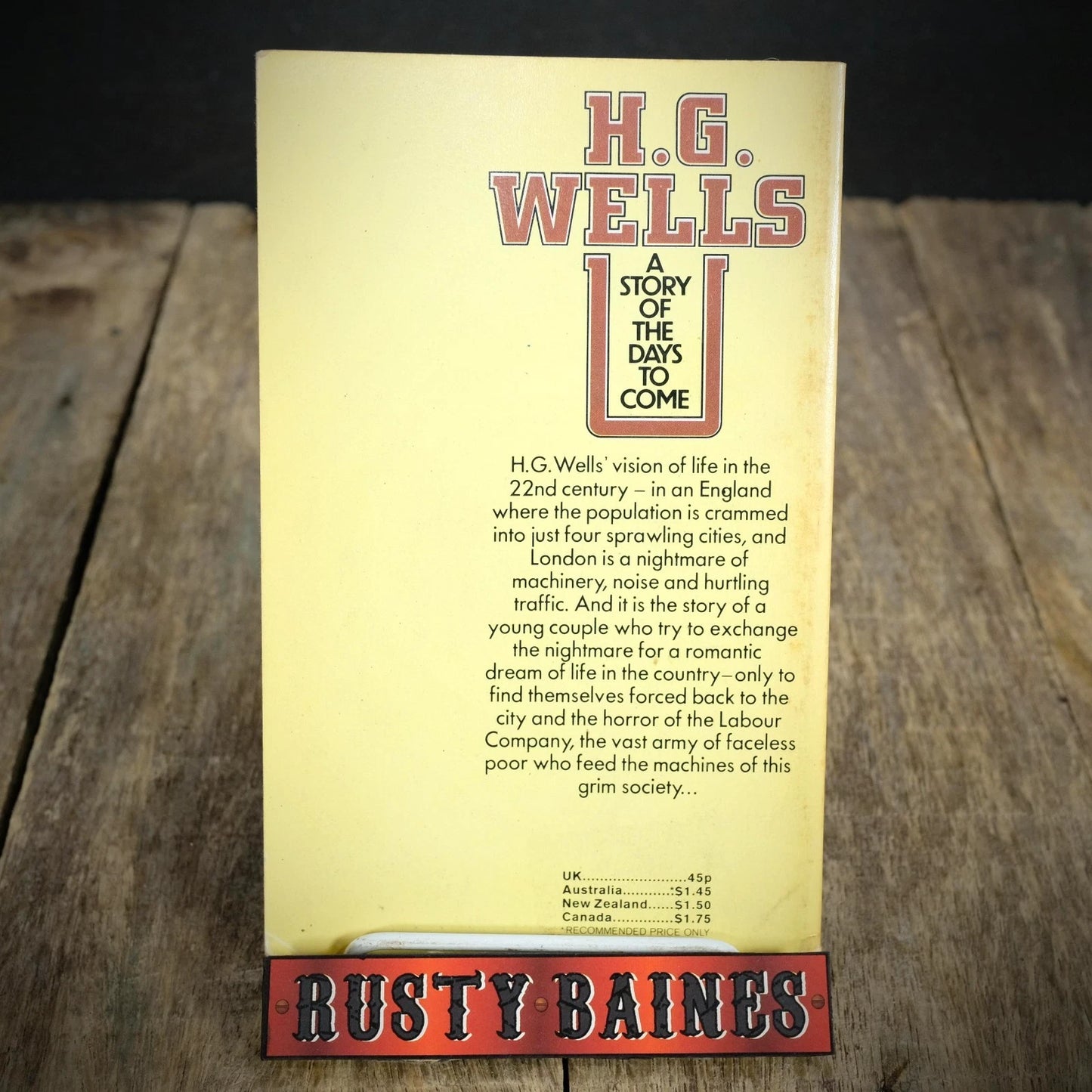 Vintage Sci-Fi Paperback, The Story of the Days to Come, H G Wells, 1976 Corgi