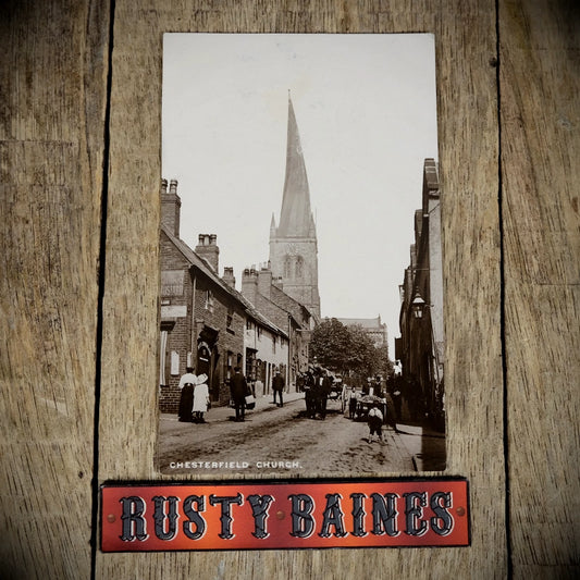 Postcard, Chesterfield Church, Twisted Spire 1913 Real Photo