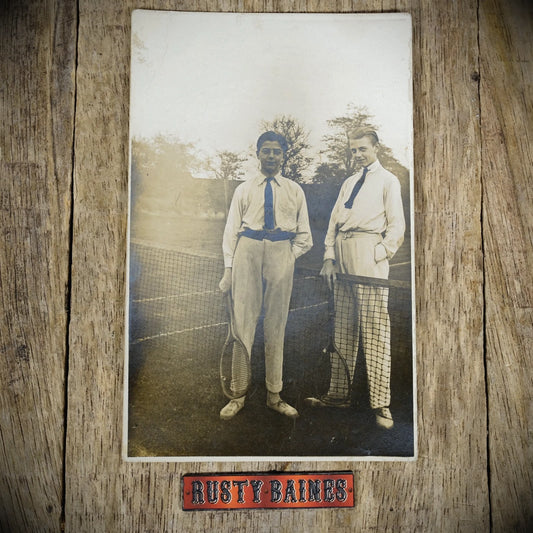 Postcard, Unidentified Tennis Players Circa 1920, Real Photo