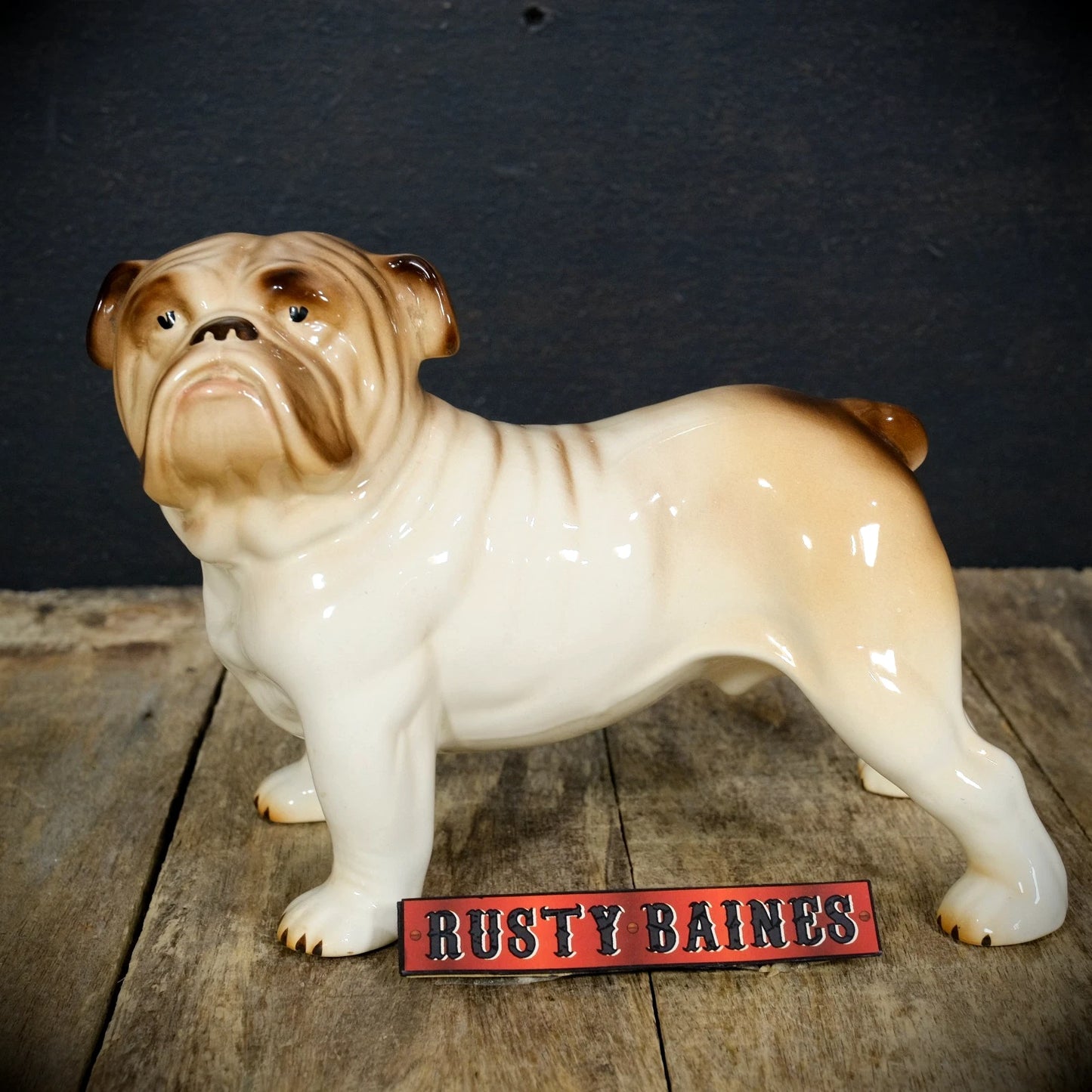 Vintage Melba Ware Ceramic/Pottery British Bulldog Ornament, Made in England