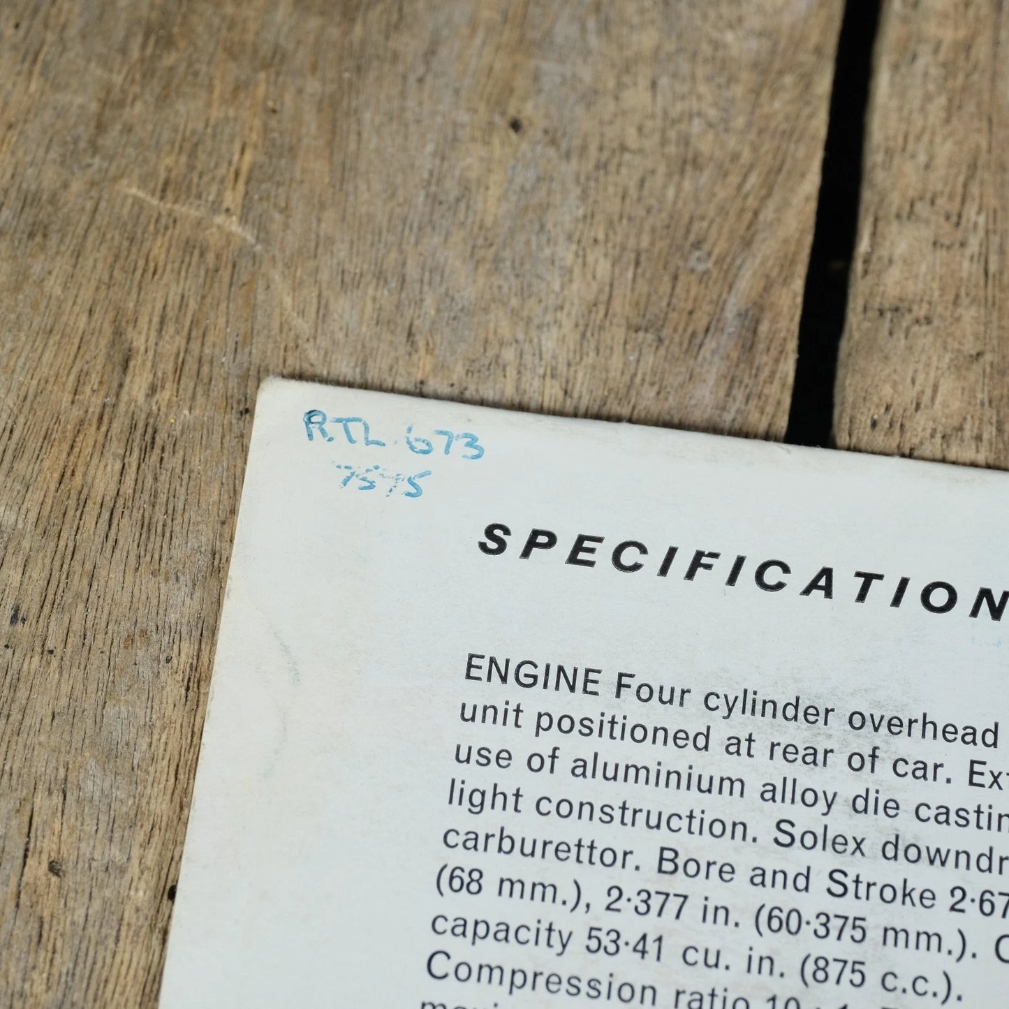 Original Car Brochure, Singer Chamois Mk2 #1186/H, Poster Style