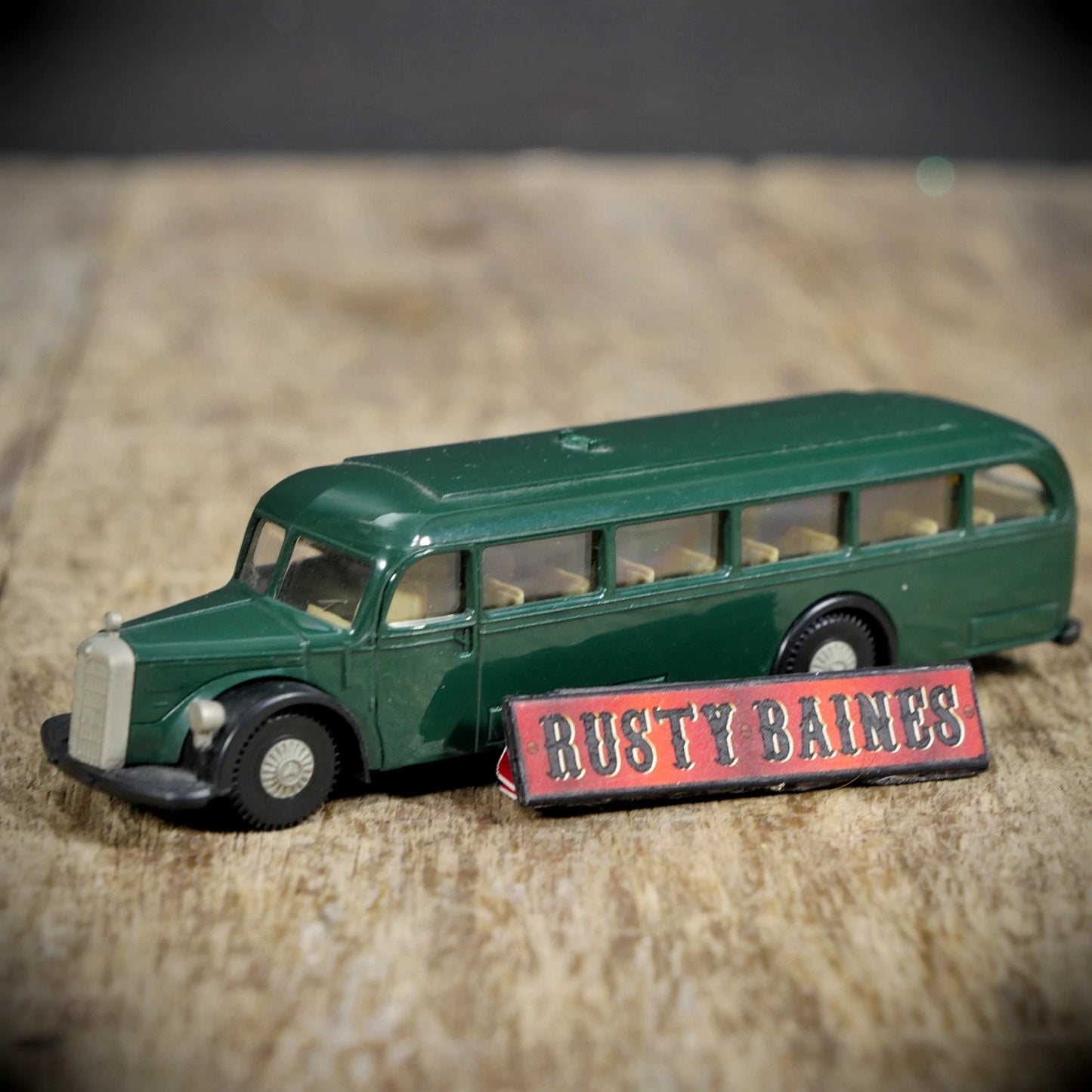 Brekina Mercedes-Benz Coach Bus, West German, Green Plastic