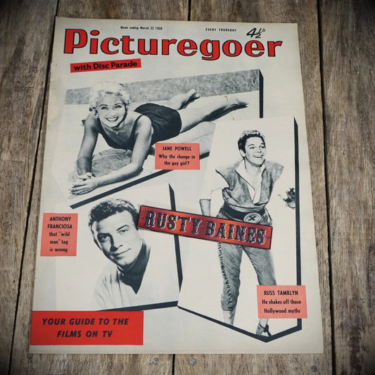 Vintage Picturegoer Magazine March 22 1958, Film/Cinema Actors. Cheesecake