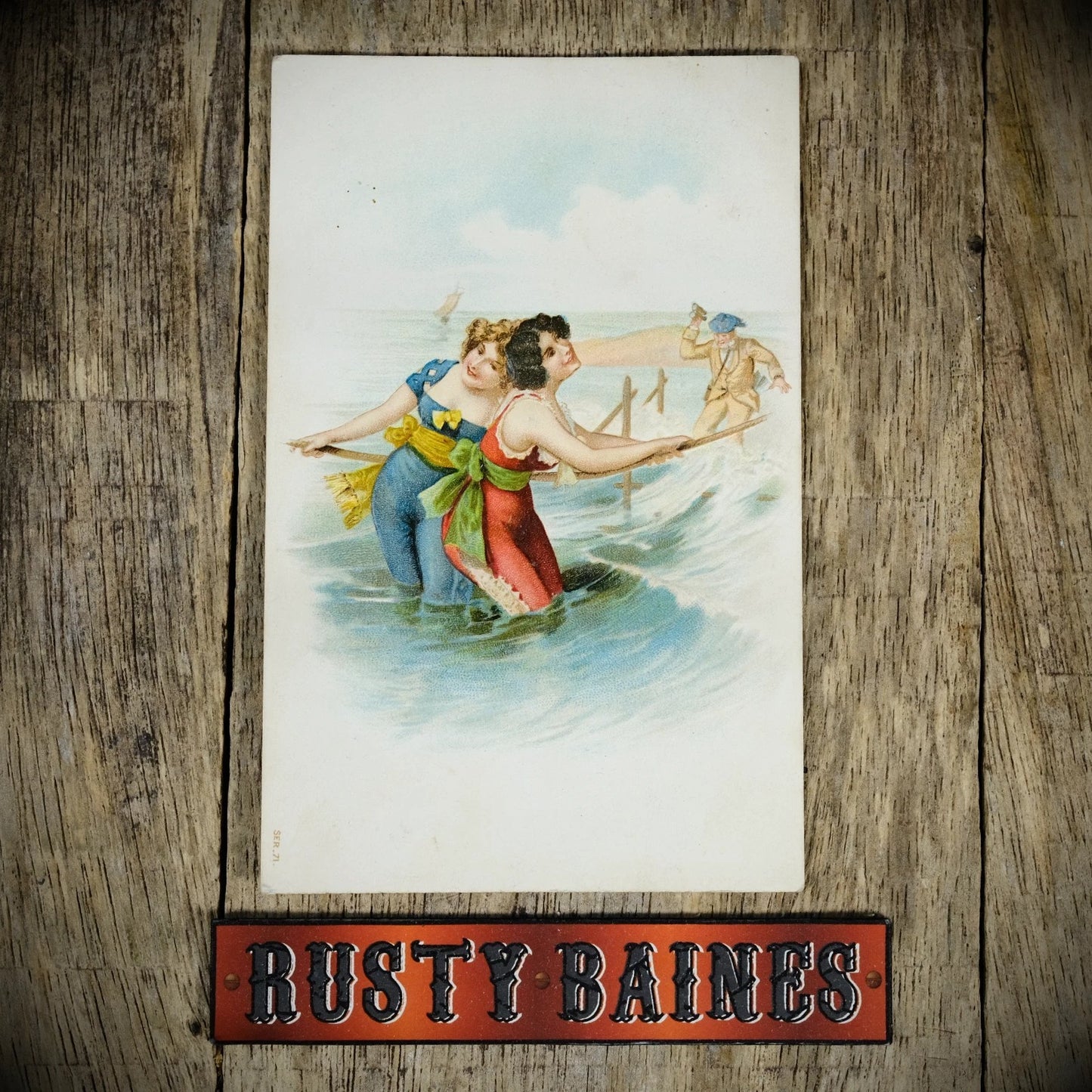 Postcard, Comic Glamour Girls Bathing Beauties, 1905 Embossed Chromo
