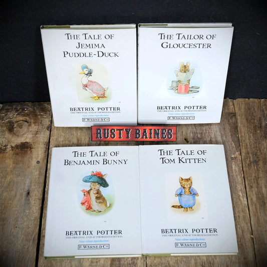 Four 1987 Beatrix Potter Books with Dustwrappers, Tom Kitten/Jemima Puddle-Duck