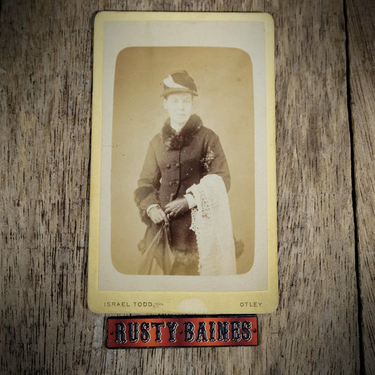 Carte de Visite (CDV) Portrait of Woman in Victorian Clothing, Israel Todd, Otley