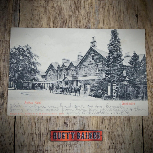 Postcard, Grasmere Rothay Hotel, Coach & Horses 1903, Printed