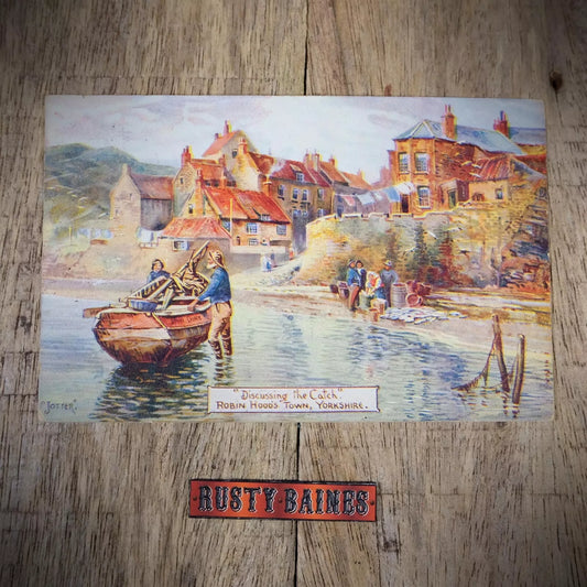 Antique Postcard, Robin Hoods Bay Fishermen, Misch & Stock, Printed