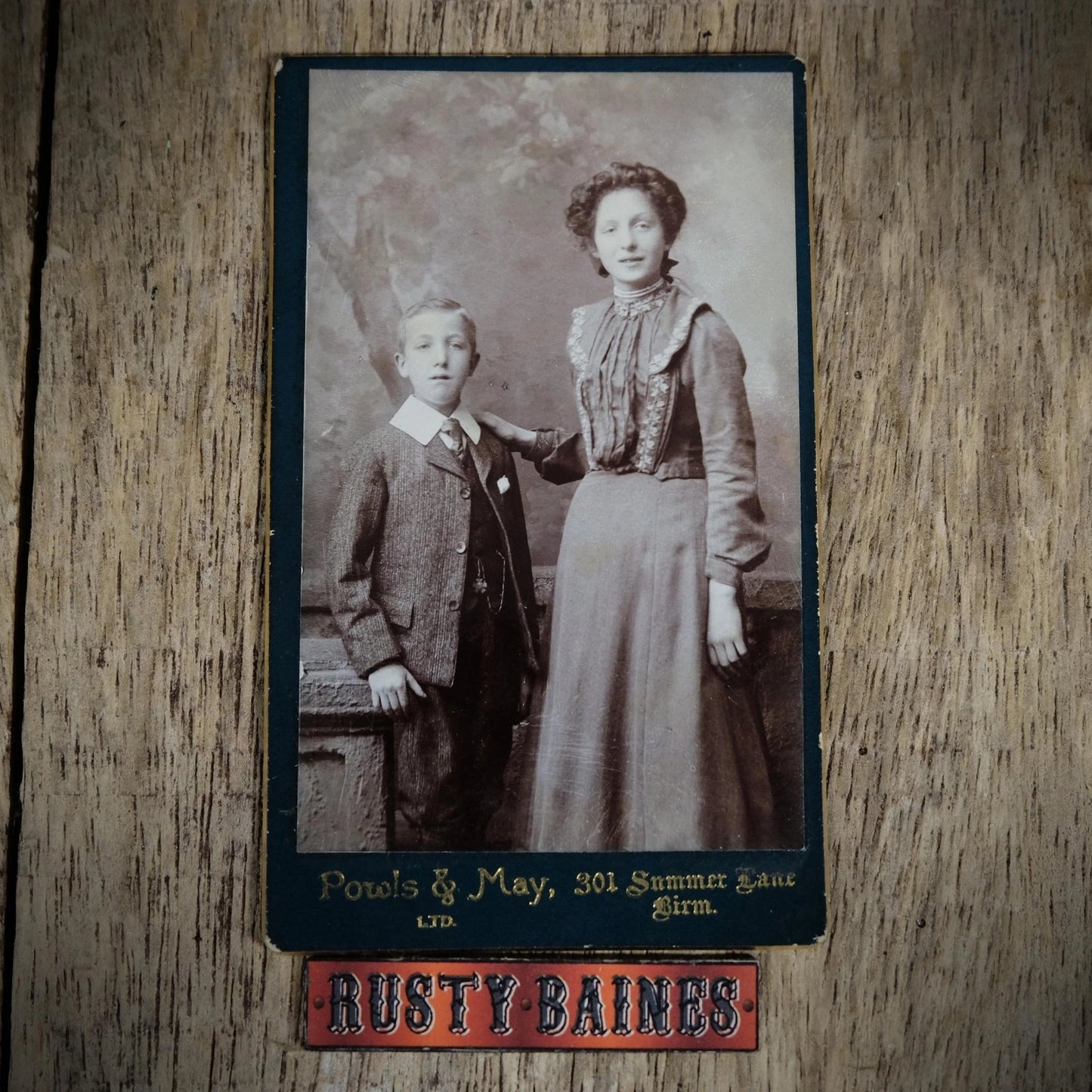 Carte de Visite (CDV) Portrait of Victorian Young Woman, Mother & Son?, Powls & May, Birmingham