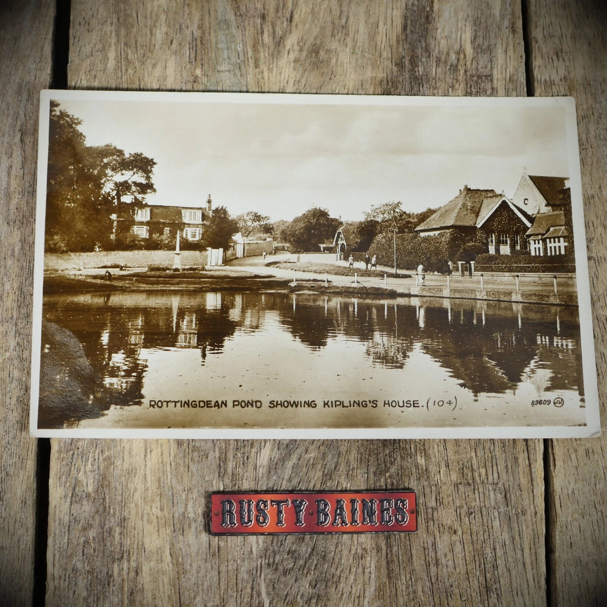 Postcard, Rottingdean Pond & Rudyard Kipling House, Real Photo