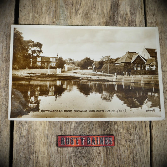 Postcard, Rottingdean Pond & Rudyard Kipling House, Real Photo