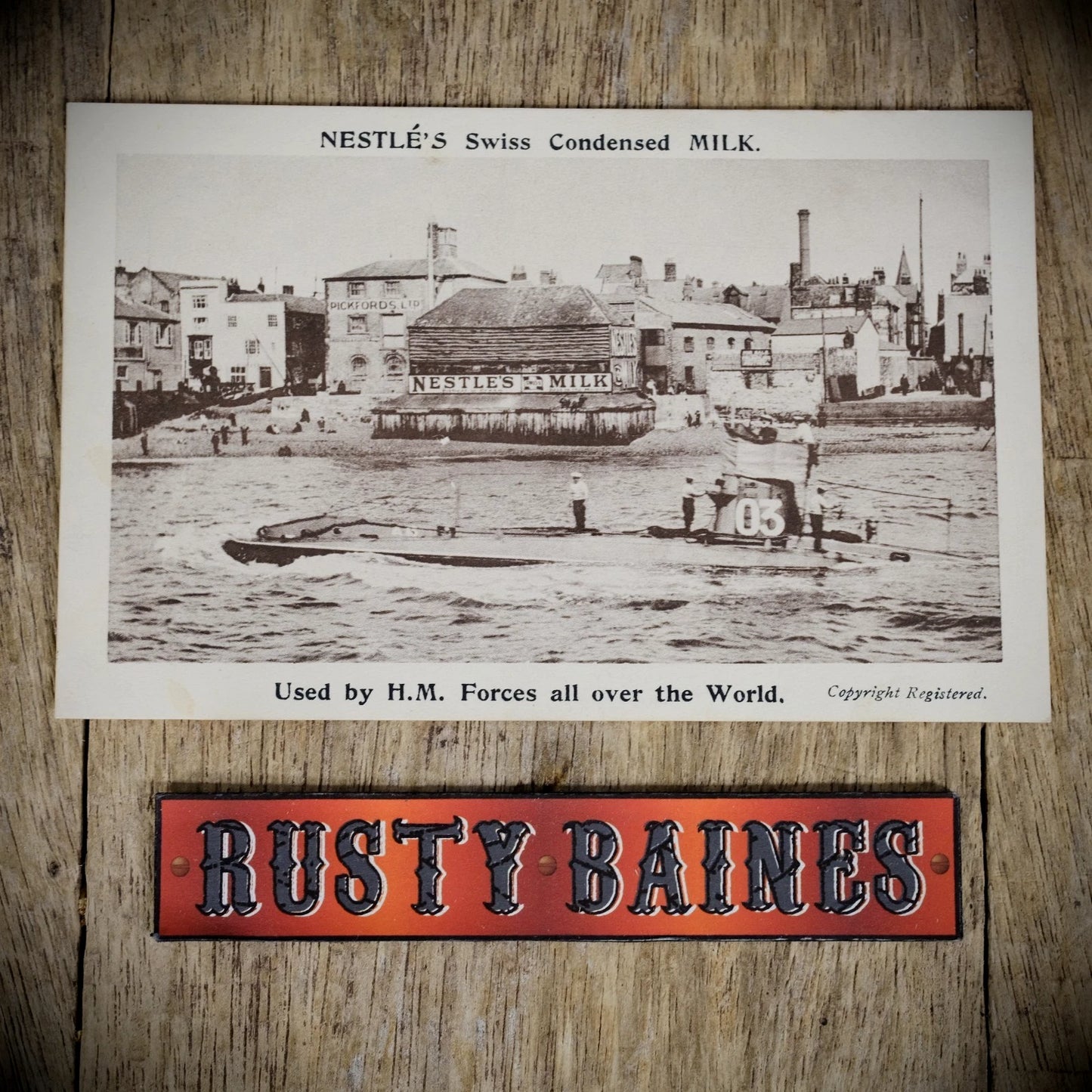 Postcard, Advertising Nestle Condensed Milk British Submarine, Printed