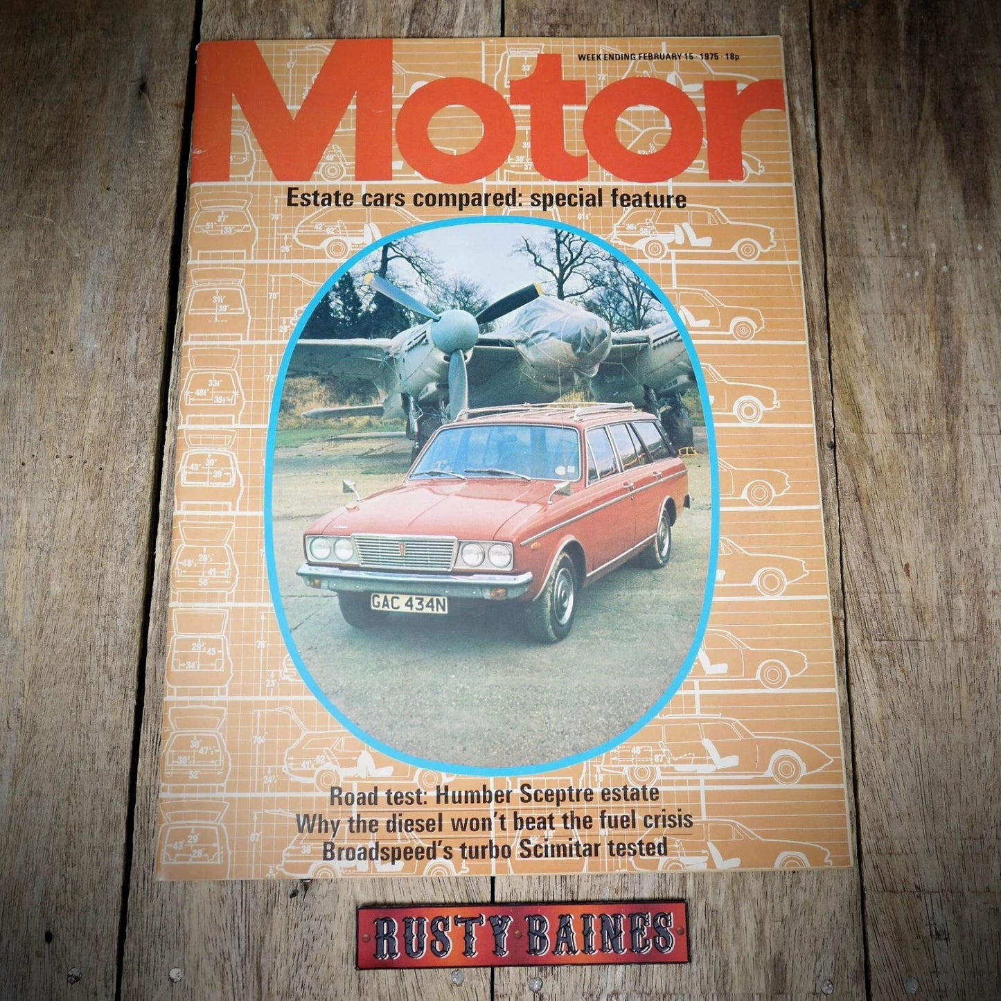 Back Issue Magazine Motor February 15 1975 Humber Sceptre, Broadspeed Scimitar