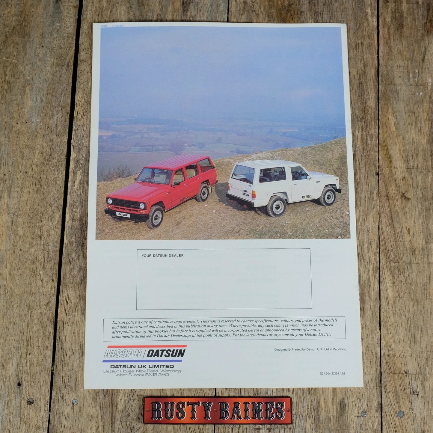 Original Car Brochure, Nissan Patrol SUV 4x4 1982 UK