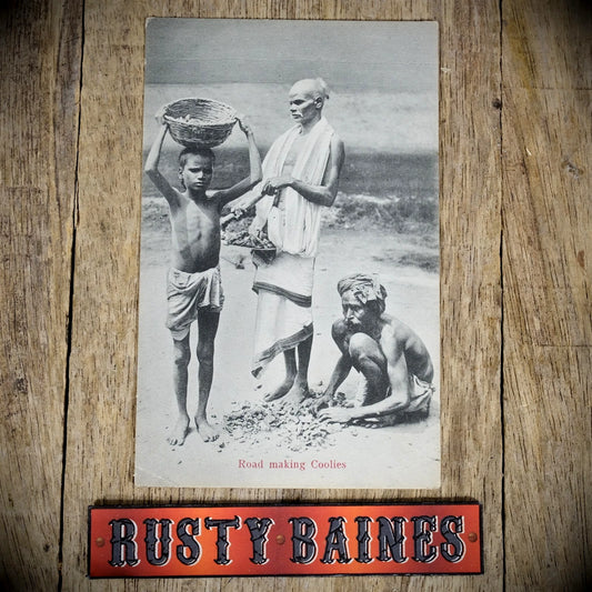 Postcard, Road Coolies, Indian Ethnic Interest Pot Hole Repair, Printed