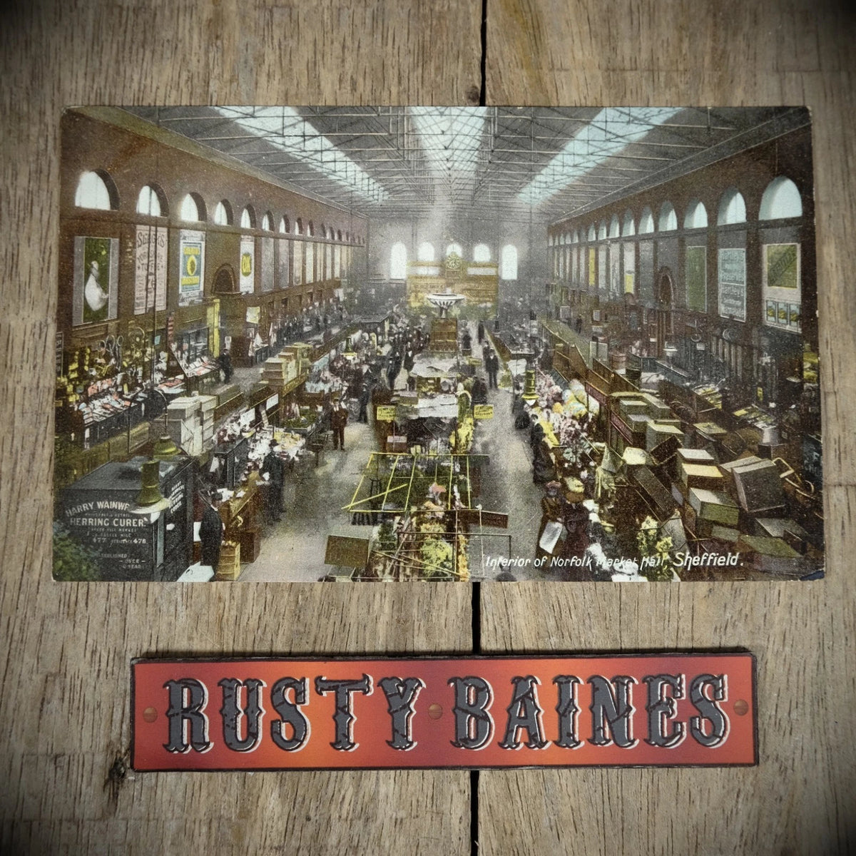 Postcard, Sheffield, Norfolk Market Hall Interior, Printed