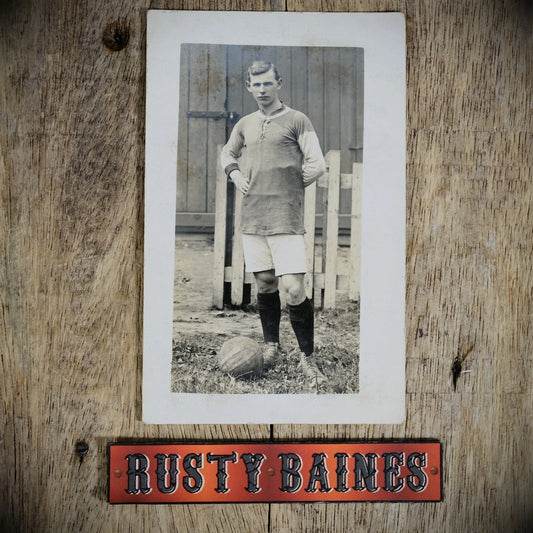 Postcard Unidentified Early 1900's Amateur Football Player Real Photo
