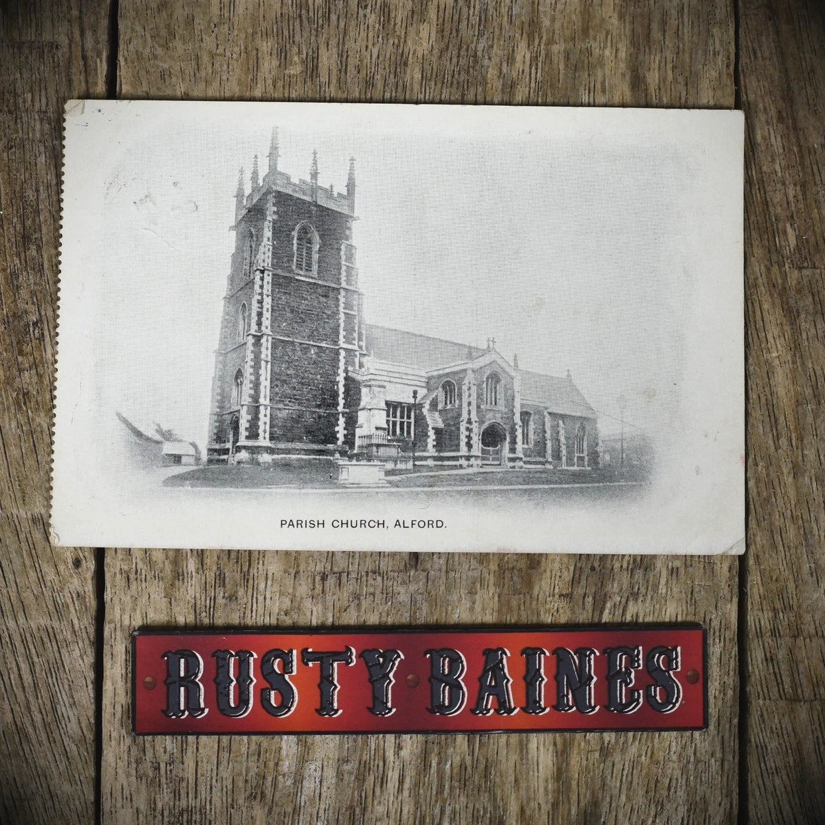 Postcard, Alford Parish Church, Printed