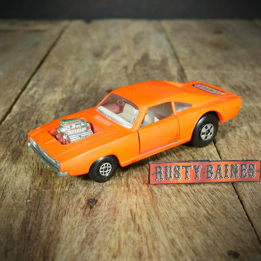 Original Vintage Matchbox Speed Kings K-22 Dodge Dragster, Orange V8, No Box