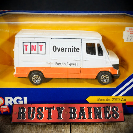 Corgi Mercedes 207D Van, TNT Parcel Courier, White/Orange, Boxed, Made in UK