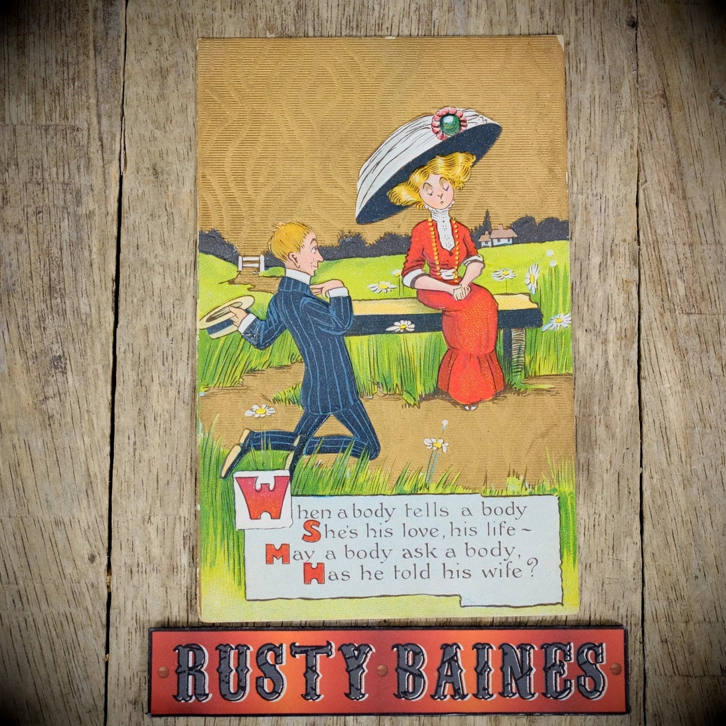 Postcard, Comic, Birn Bros Chromo, Married Man Affair Romance