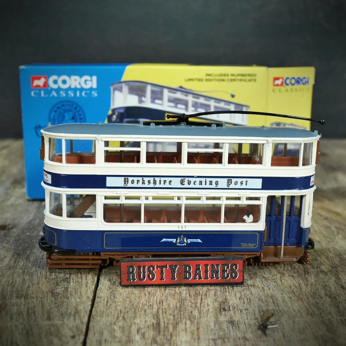 Corgi Closed Tram, Leeds, Yorkshire Evening Post Livery, Boxed