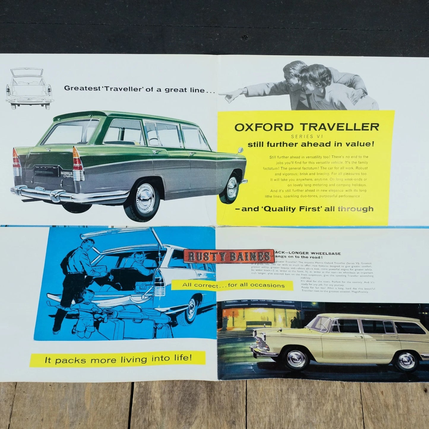 Original Car Brochure, Morris Oxford Traveller (estate) MkVI 1965