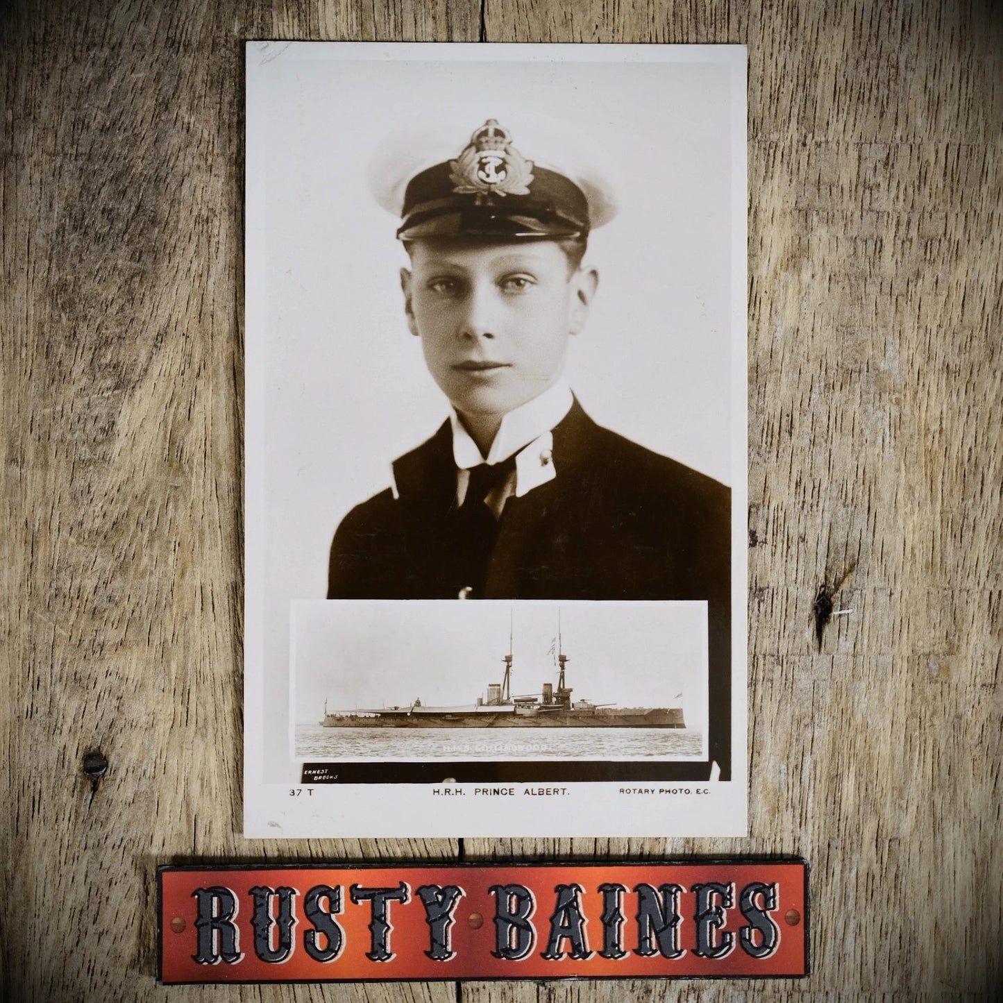 Postcard, Prince Albert, Naval Uniform, HMS Collingwood, Real Photo