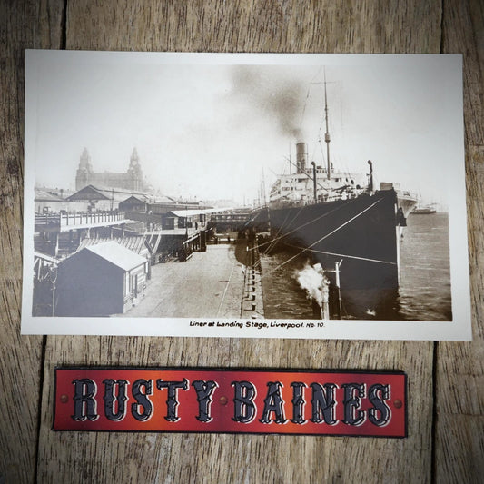 Postcard, Liverpool Landing Stage, Shipping, Ocean Liner, Real Photo