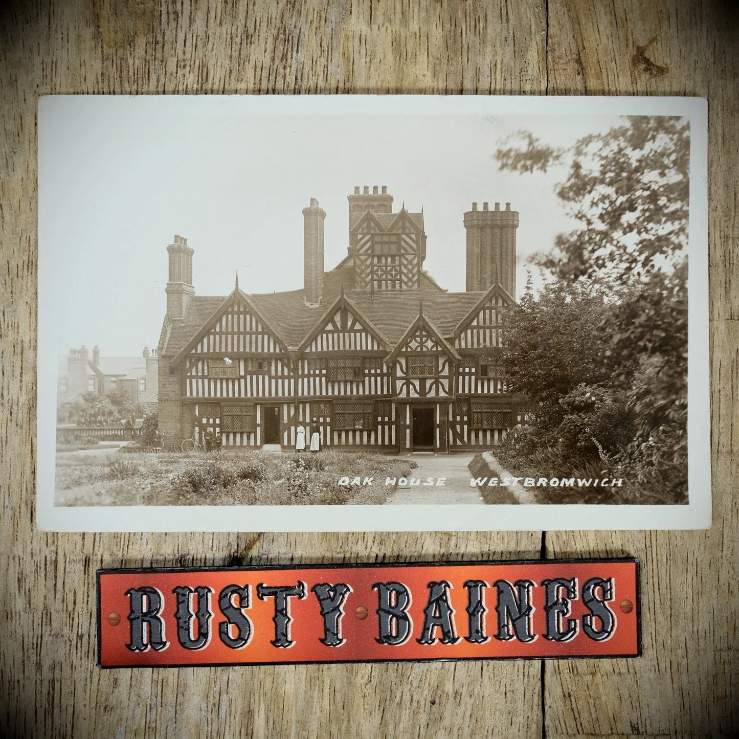 Postcard, Oak House, West Bromwich, 16th Century Timber, Real Photo
