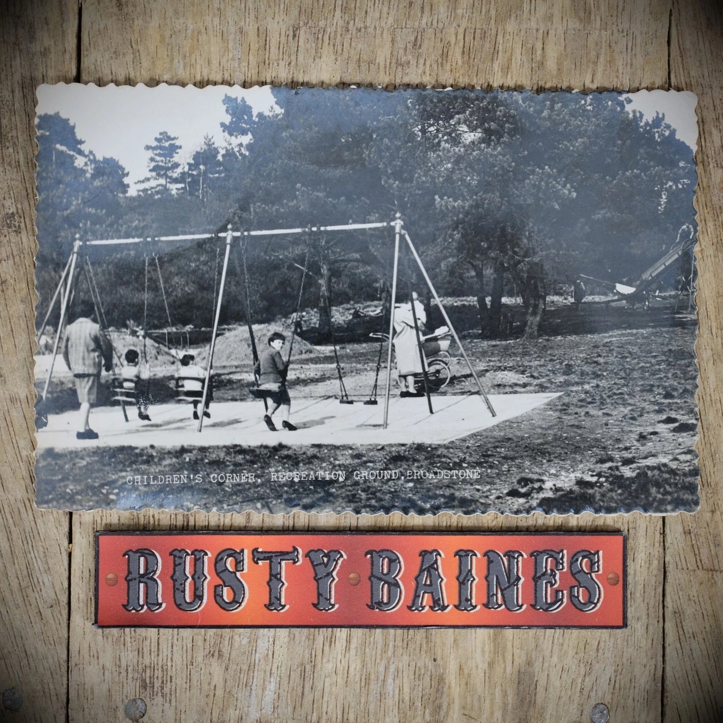 Postcard, Broadstone Children's Corner, Play Swings, Real Photo