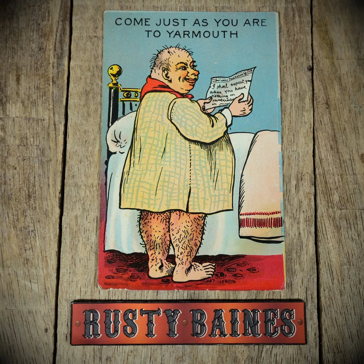 Postcard, Come as You are to Great Yarmouth, Hairy Legs Chubby Man