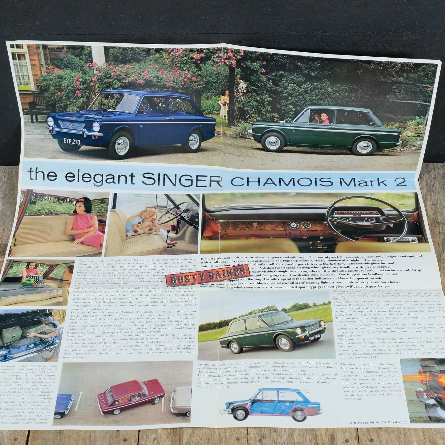 Original Car Brochure, Singer Chamois Mk2 #1186/H, Poster Style