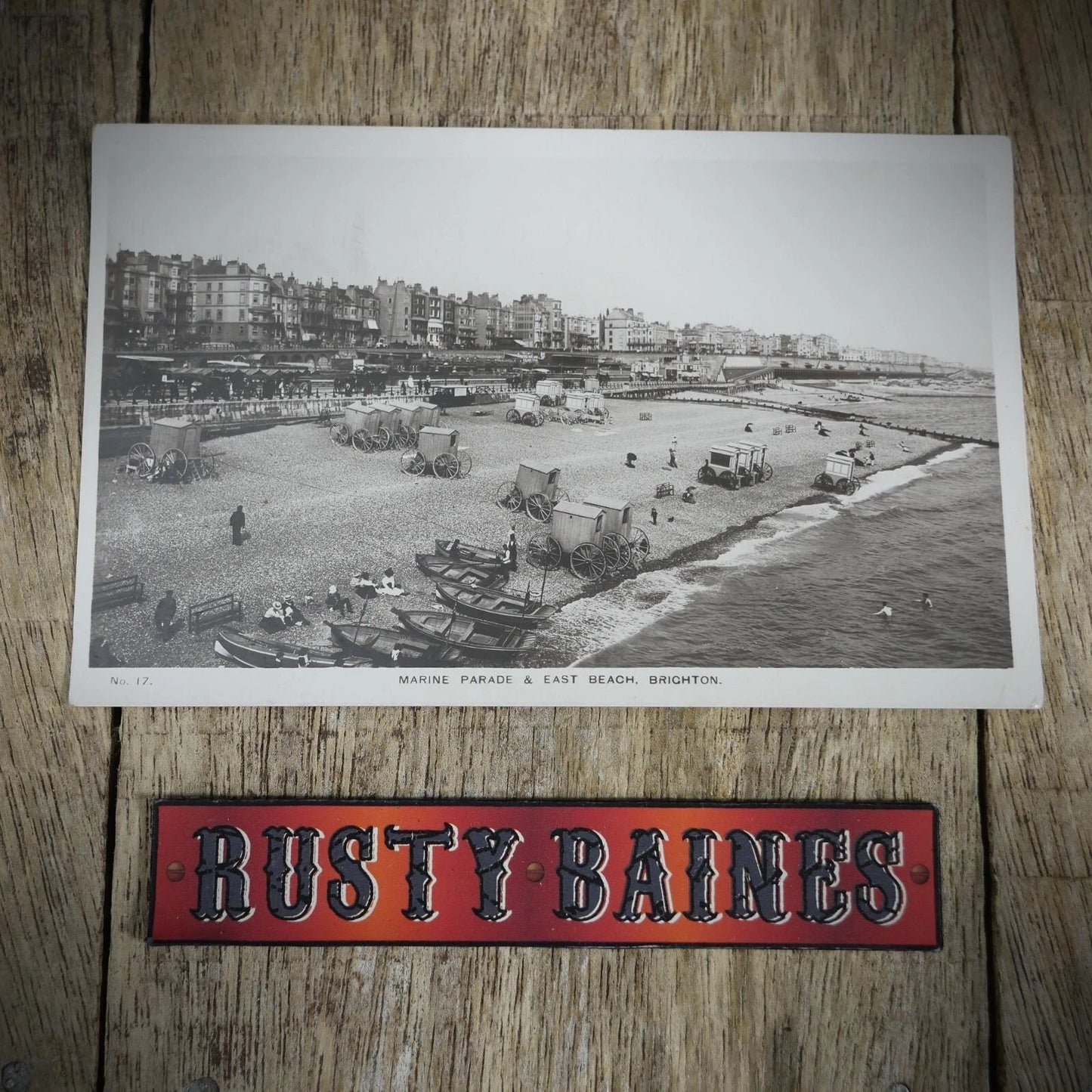 Postcard, Brighton, East Beach, Bathing Machines, Real Photo